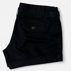 🎷 Banana Republic Shorts~Women’s Sz 2 Petite~Black~Cuffed Hem~Low-Mid Rise